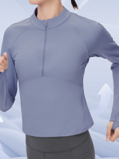 Quick-dry Half-zip Sport Long Sleeve T-shirt