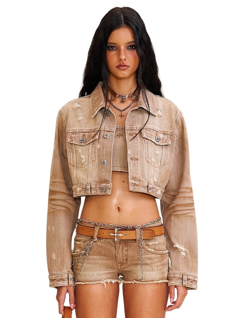 RAGE Origin Cropped Denim Jacket