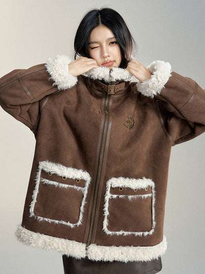 Oversized Pocket Fleece Coat