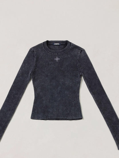 Wild Retro Long-Sleeve Knit Crewneck