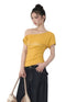 Pearl Waist - Cinching Off-Shoulder T-shirt - CHINASQUAD
