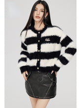 (Final Sale) Black & Brown Striped Cardigan - CHINASQUAD