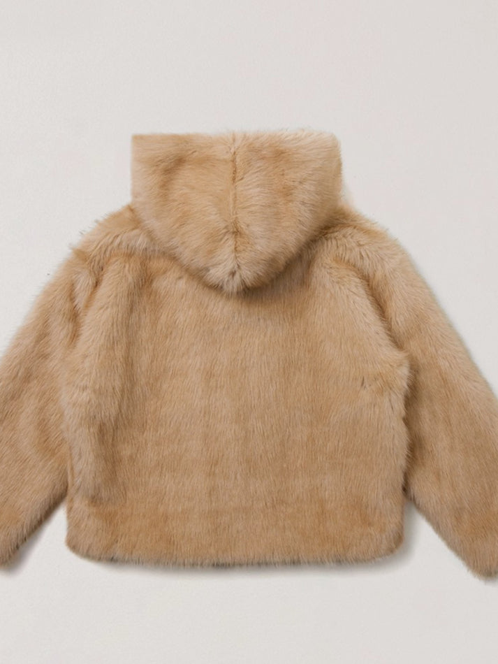 Cross Relic Oversized Faux Fur Hoodie
