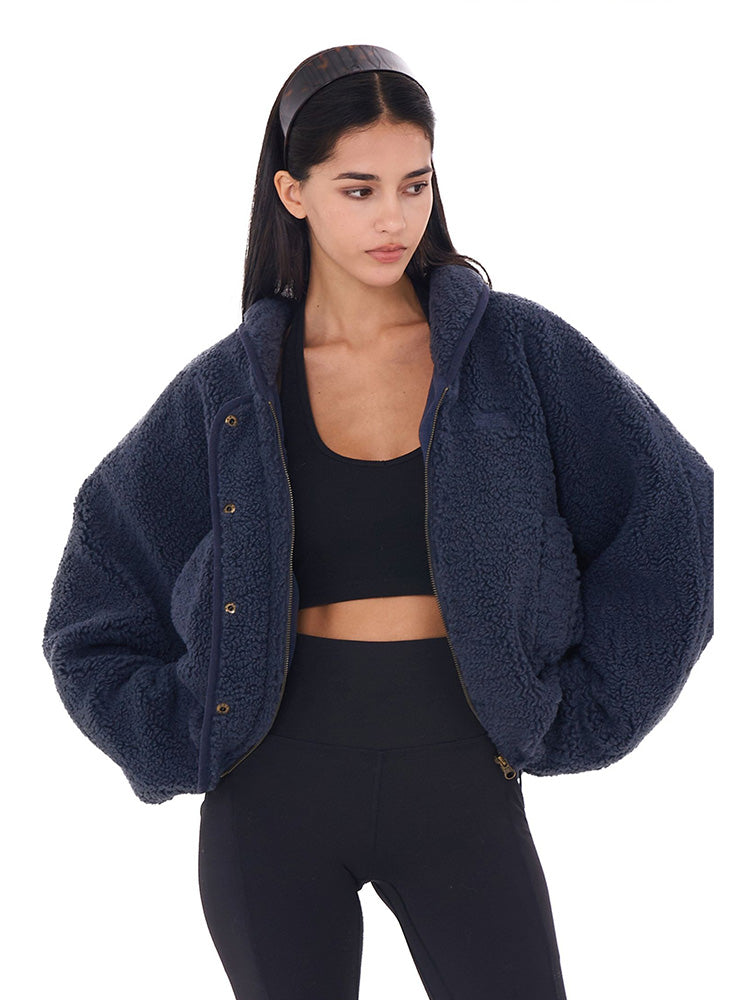 Double-Layer Fleece Oversized Jacket