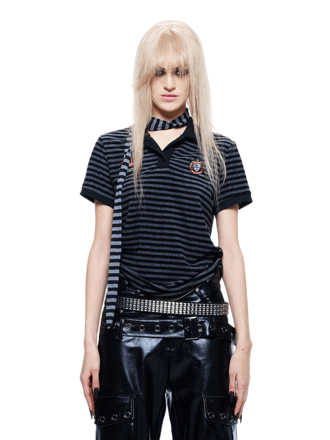 Patchwork Drawstring Adjustable T-Shirt