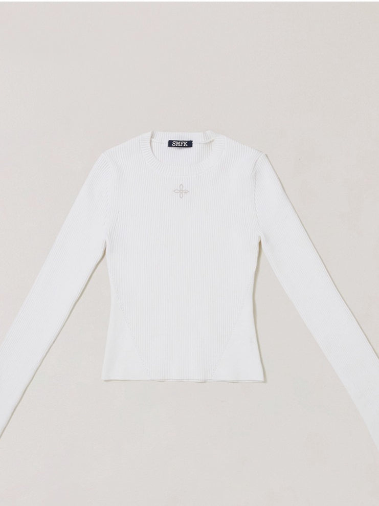 Wild Retro Long-Sleeve Knit Crewneck