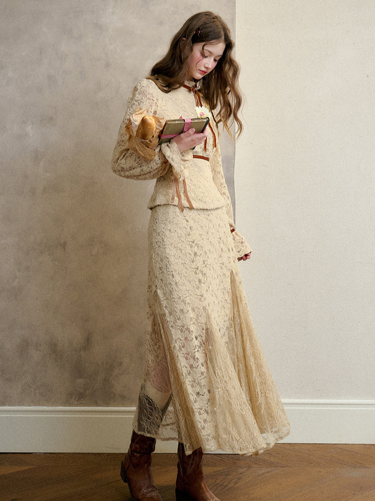Group of Universe Brown Fuzzy Lace Shirt Dress CHINASQUAD Group of Universe Brown Fuzzy Lace Shirt Dress CHINASQUAD