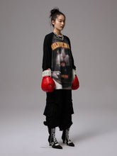 Printed Knitted Raglan-Sleeve T-Shirt - CHINASQUAD