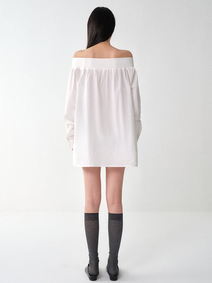One-Shoulder Mid-Length Shirt Dress