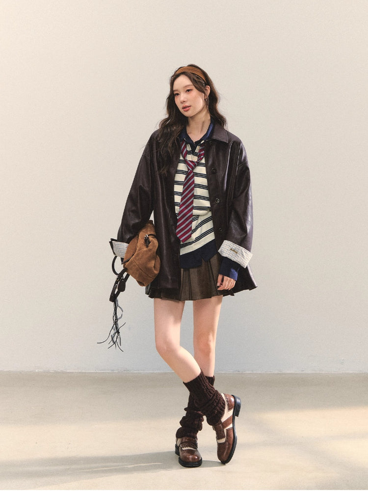 Stripe Fake Two-Piece Polos