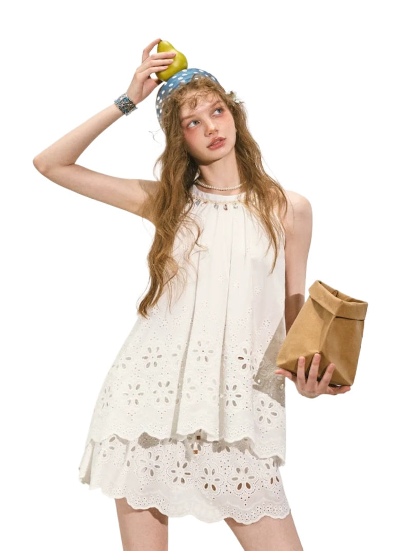Vacation-Style Sleeveless Top &amp; Skirt Set - CHINASQUAD