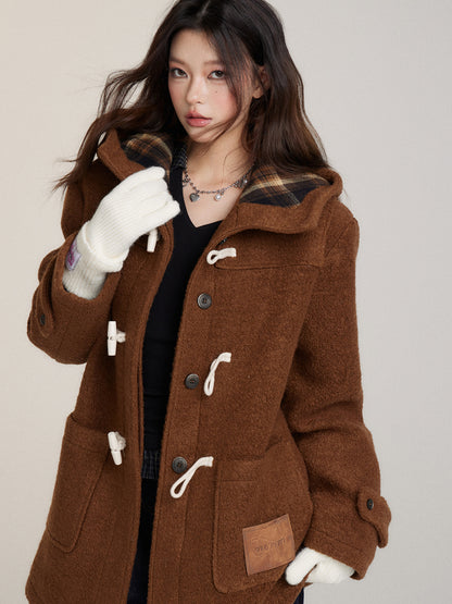 Preppy Plaid Shearling Coat