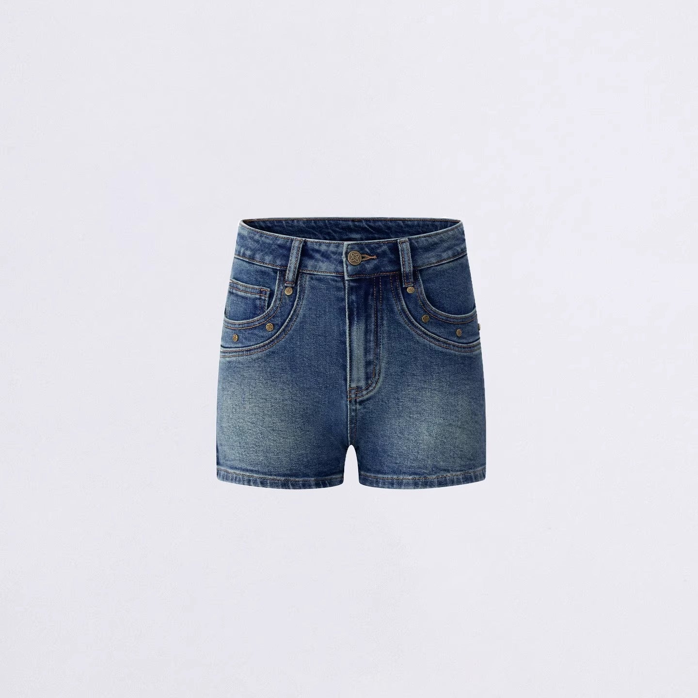Studded Classic Denim Shorts