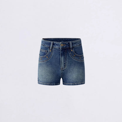 Studded Classic Denim Shorts