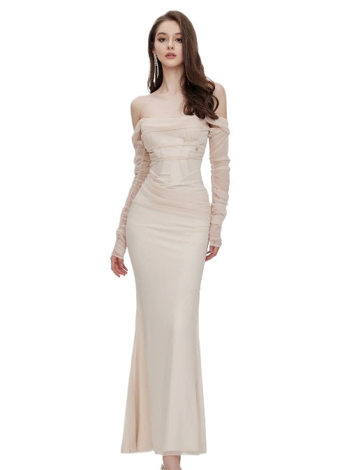 Ariel Mesh Off-Shoulder Mermaid Dress - CHINASQUAD