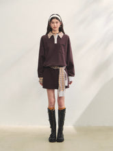 Fake Two-Piece Checkered Shirt Panel Sweatshirt - CHINASQUAD