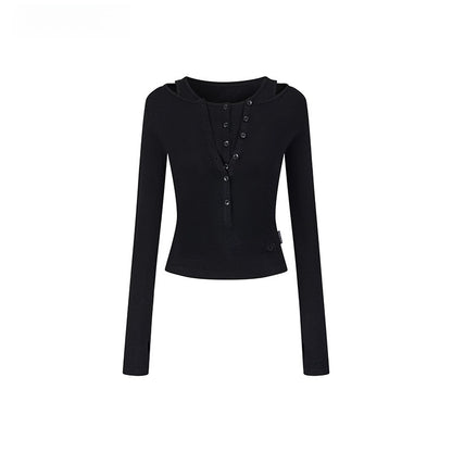 Two-Piece Style Convertible Long Sleeve Vest Top