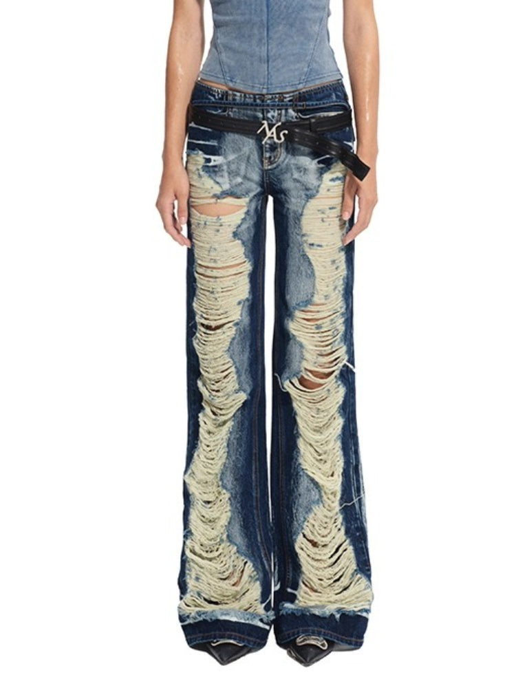 &quot;Feria Series&quot; Volcano Ripped Jeans