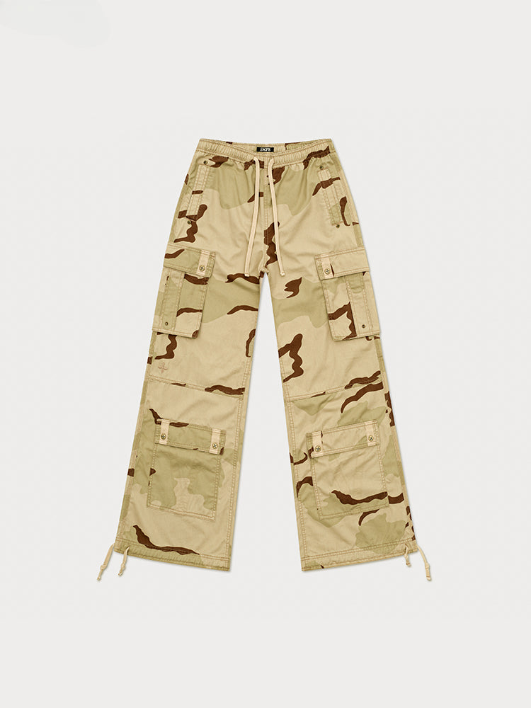 Lightning Camouflage Wide-Leg Pants