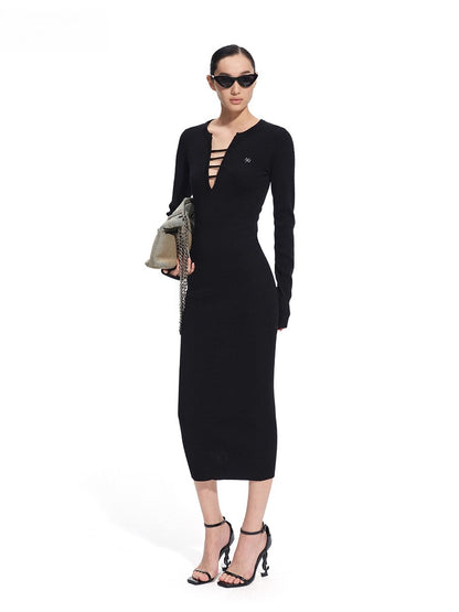 Trace Wool Blend Bodycon Dress