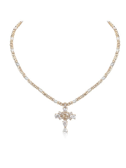 Cross Sparkling Silver Necklace