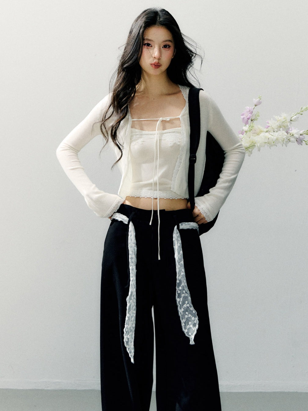 Sheer Shirt &amp; Inner Layer Two-Piece Set