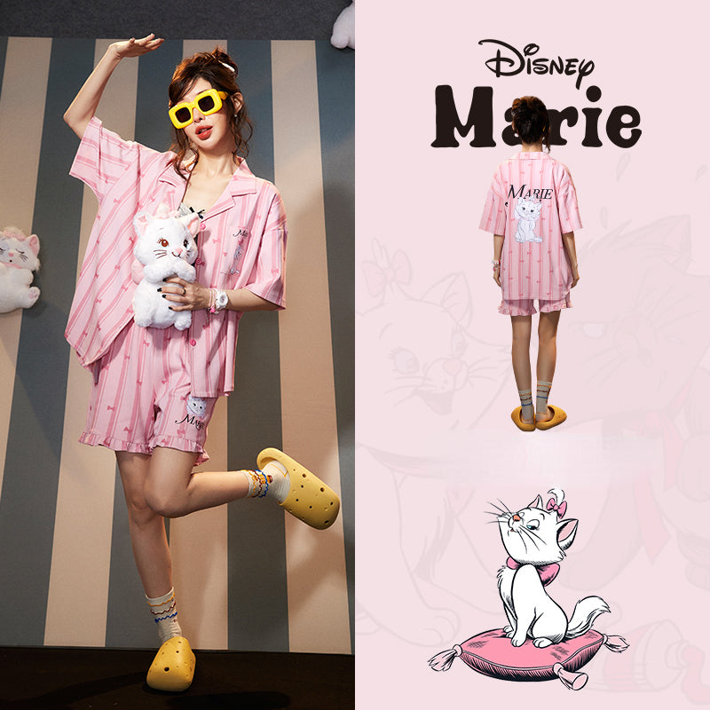 Pink Striped Marie Cat Pyjamas Set