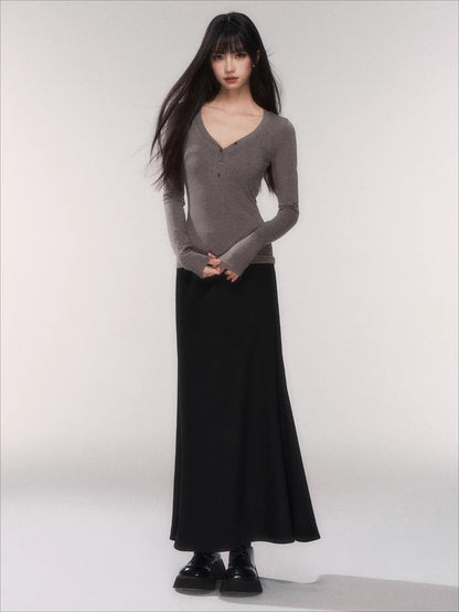 Waist-Cinching Slim-Fit Knit Base T-Shirt