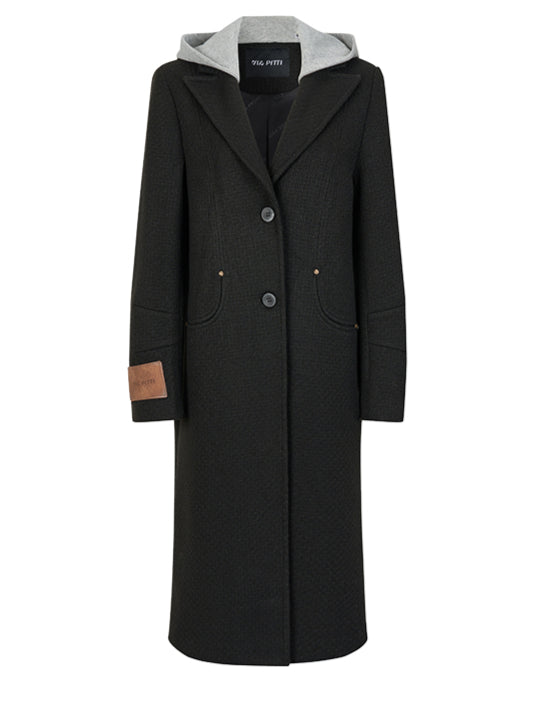 Black Hooded Overcoat