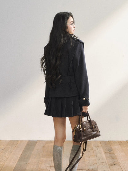 Vintage-Inspired Quilted Blazer &amp; Skirt Set