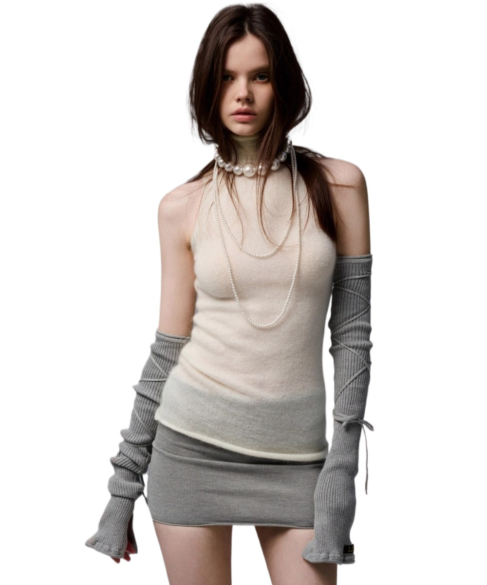 Mohair Sleeveless Turtleneck