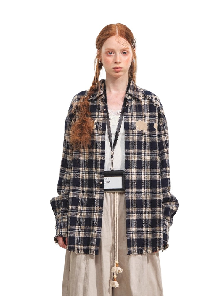 Fun Tassel Plaid Shirt