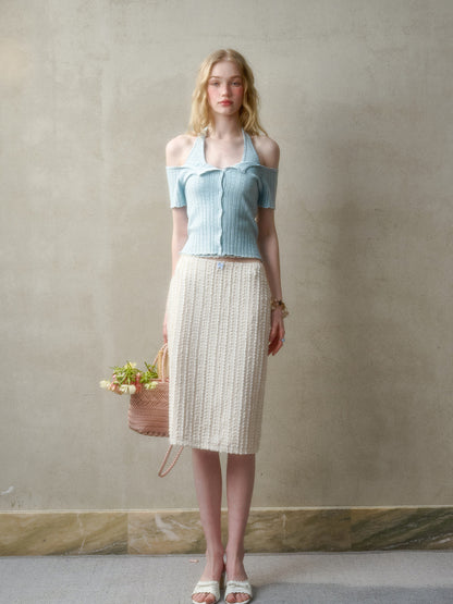 Summer-Colored One-Shoulder Cardigan