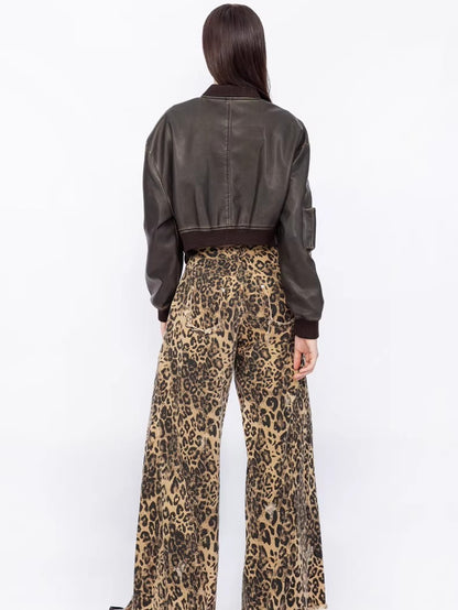 Deconstructed Wide-Leg Denim Jeans