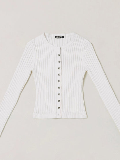Wild Retro Ribbed Knit Cardigan