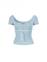 Bowknot Lyocell Knit T-shirt - CHINASQUAD