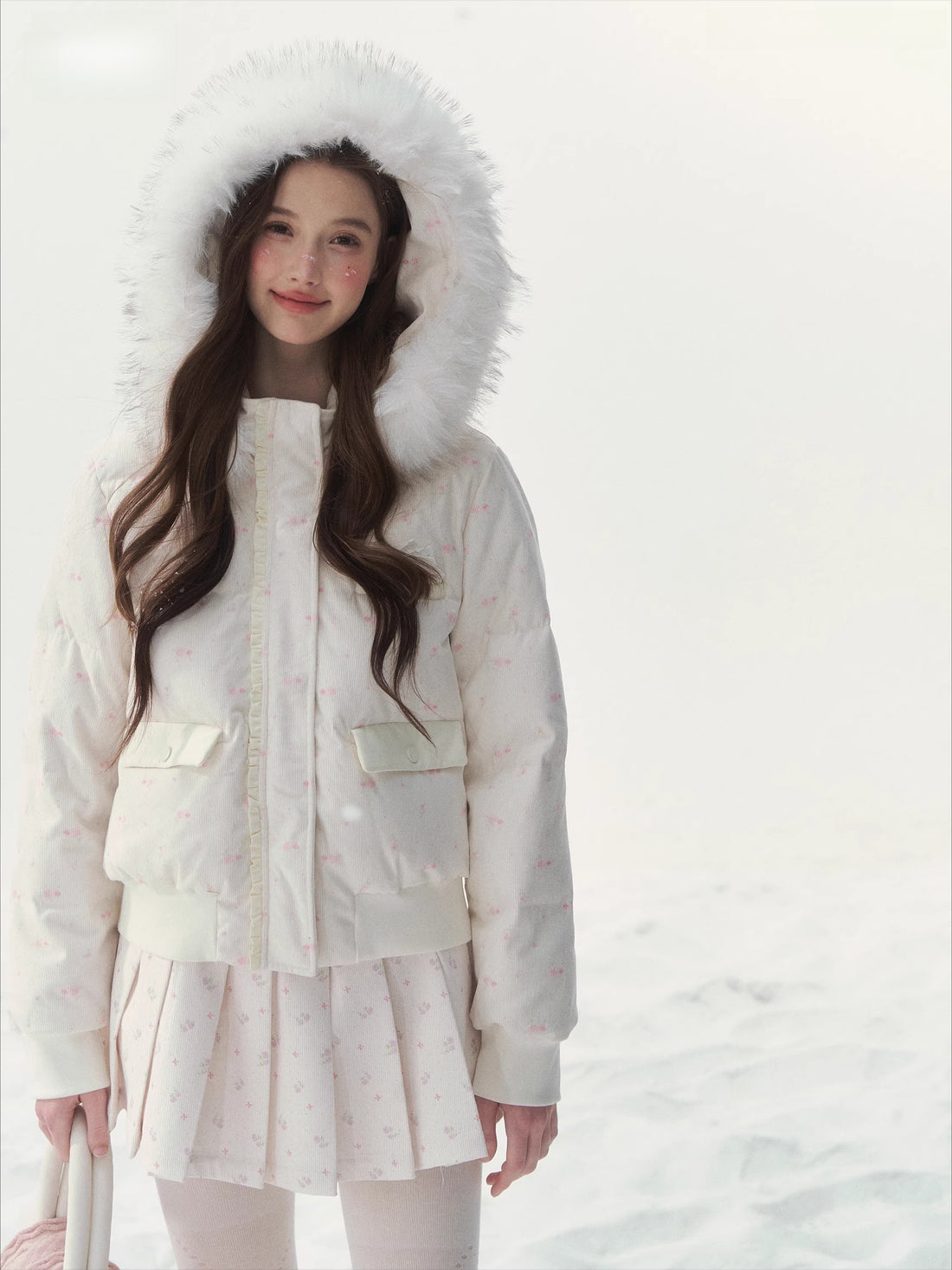 White Fur-Collar Duck Down Jacket
