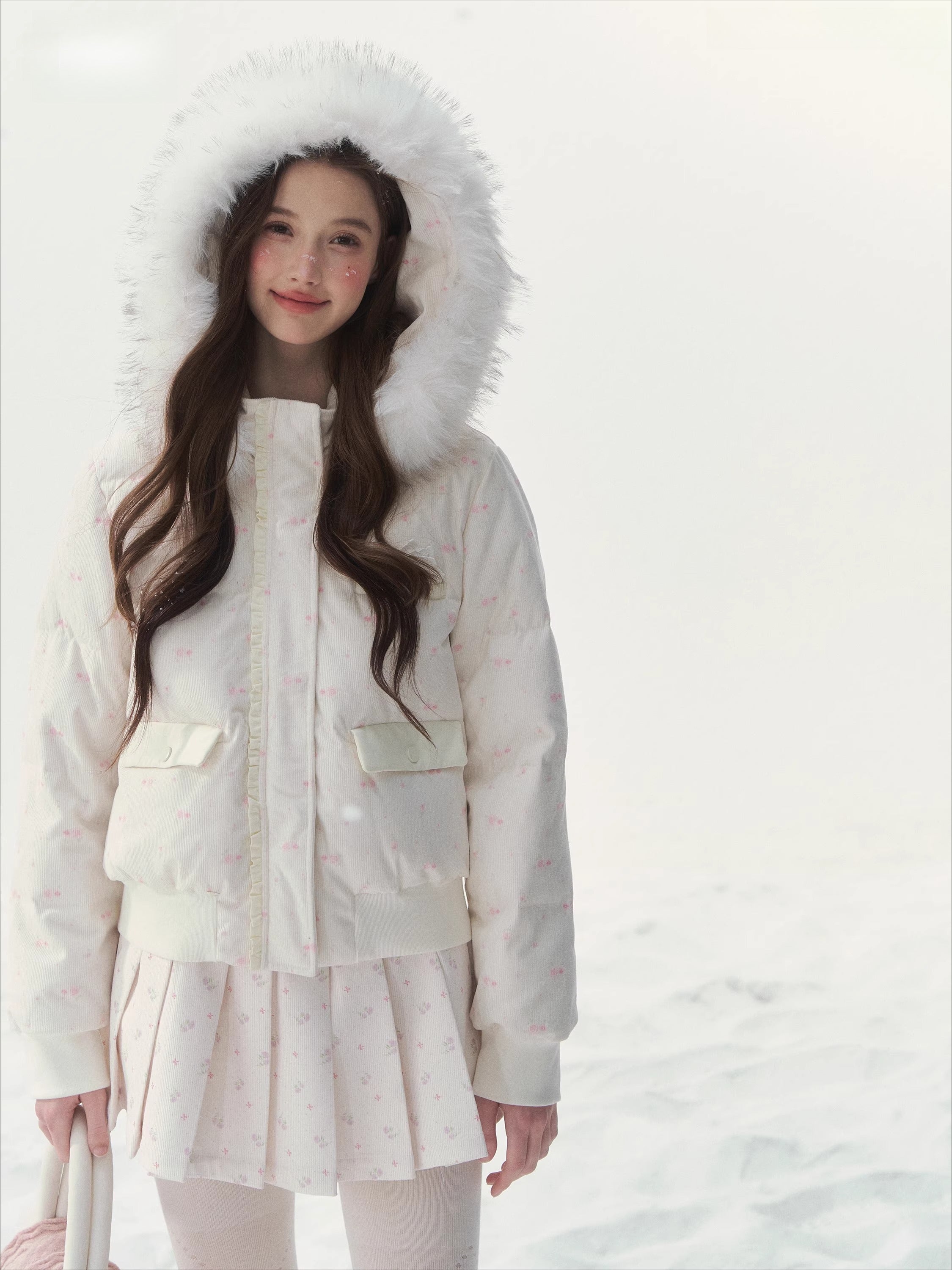 White Fur-Collar Duck Down Jacket
