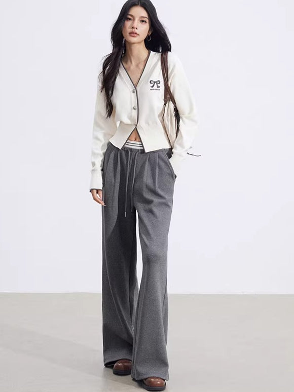 Layered-Effect Panelled Wide-Leg Pants