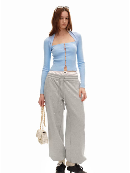 Wool-Blend Layered Illusion Pointelle Sweater