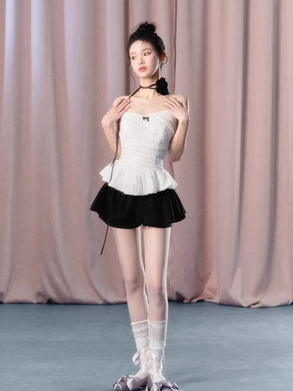 White Lace Corset Tube Top