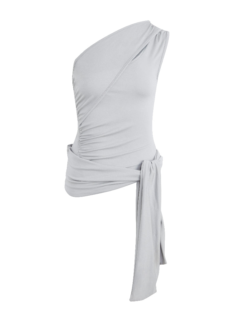 Irregular Slanted Single Shoulder Vest