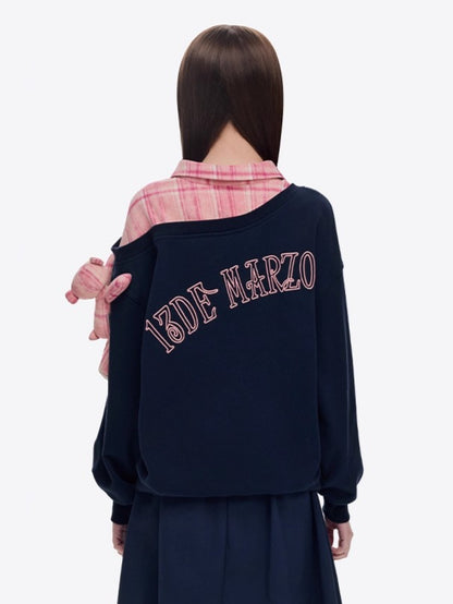 Asymmetric Layered Sweatshirt