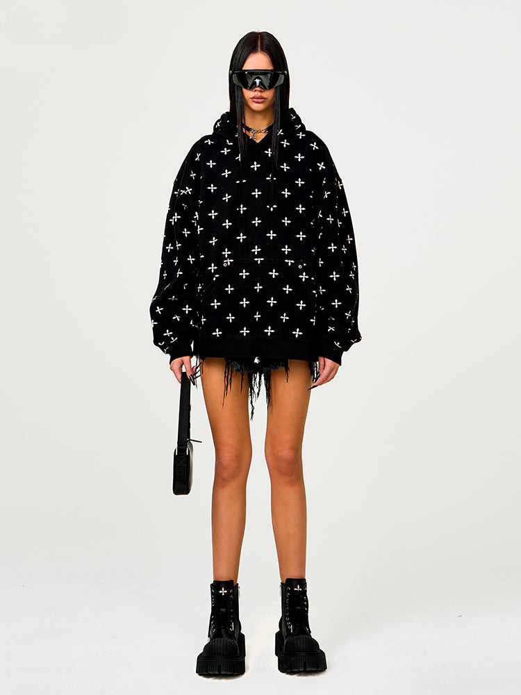 Black Garden Oversized Hoodie