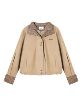 Two-piece Plaid Spliced Cocoon-shaped Trench Jacket - CHINASQUAD