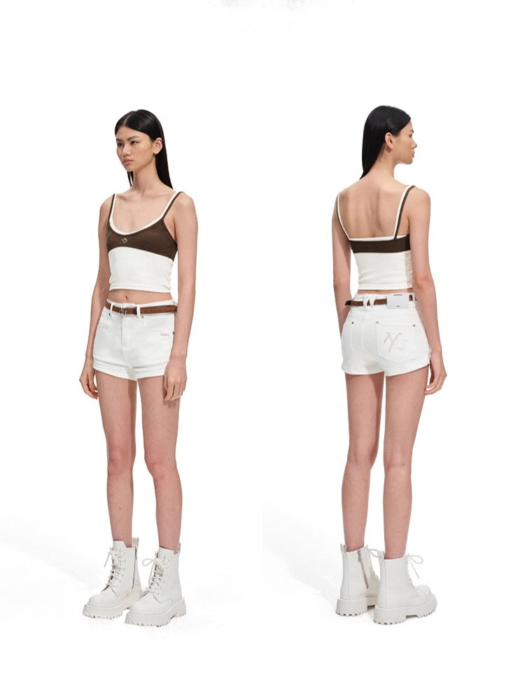 Polar High-Stretch Denim Shorts