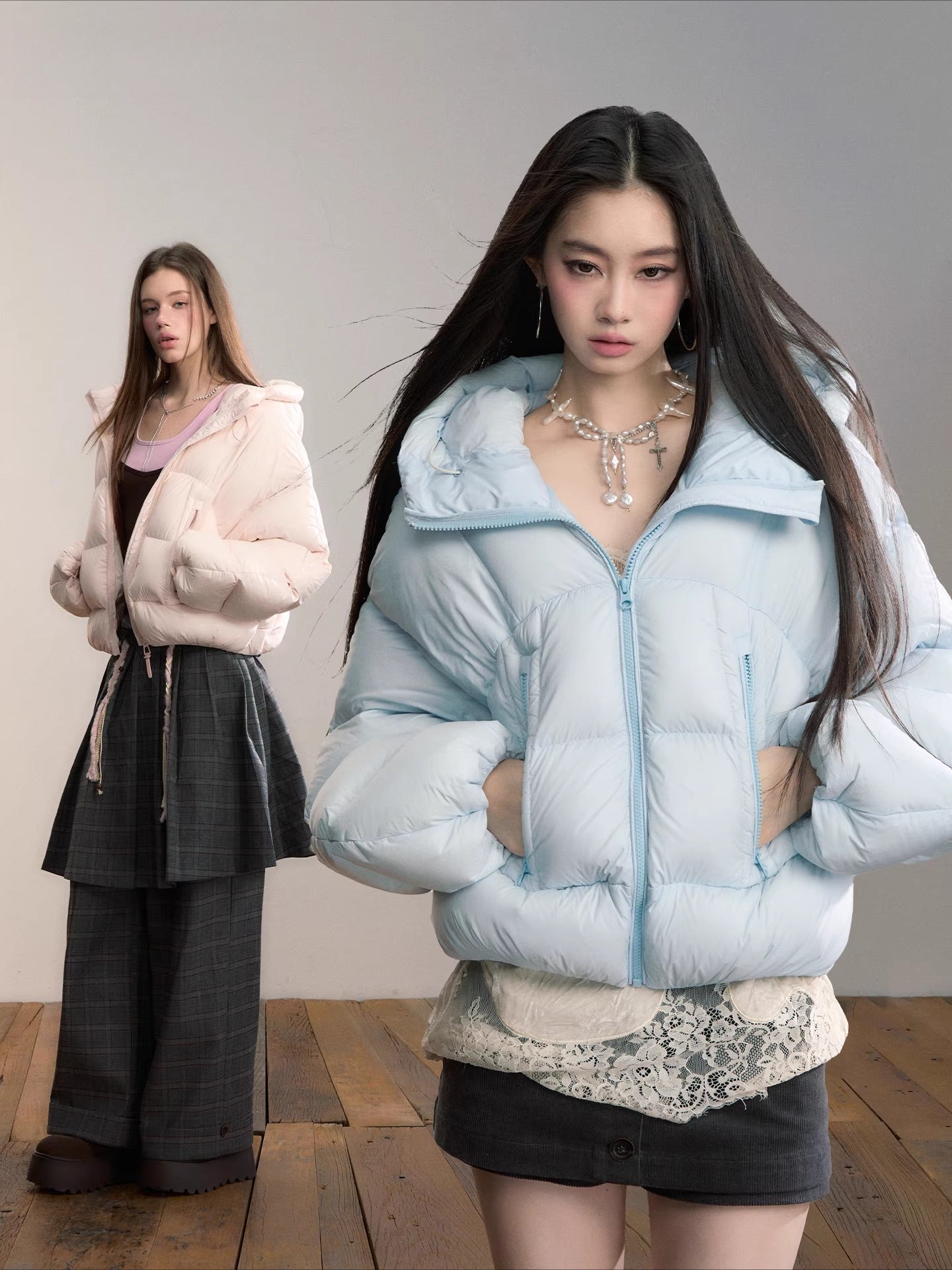 Pastel Cloud Puffer Down Jacket