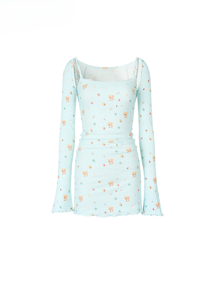 Seaside Series Printed Dress &amp; Cover Up Set
