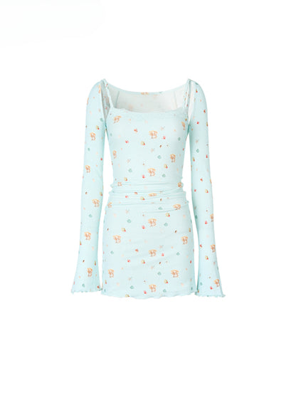 Seaside Series Printed Dress &amp; Cover Up Set