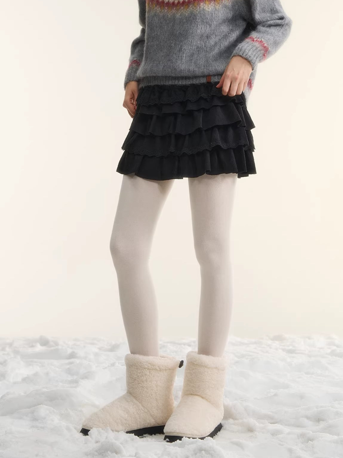 Tiered High-Waist A-Line Puff Skirt